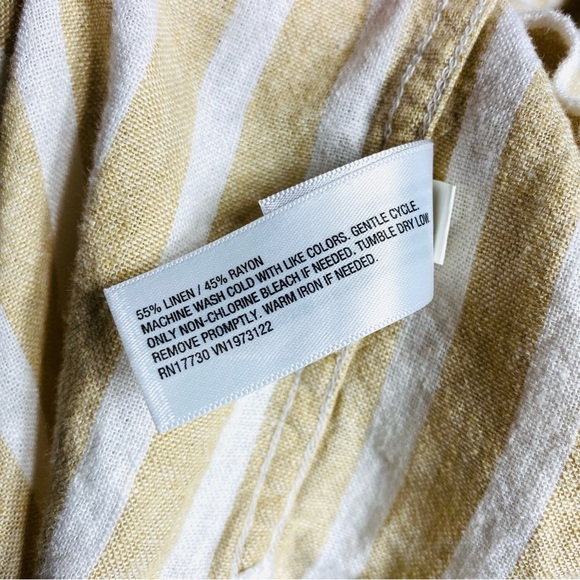 Linen Stripe Button Up Shirt Long Sleeve Universal Thread - Picture 6 of 6